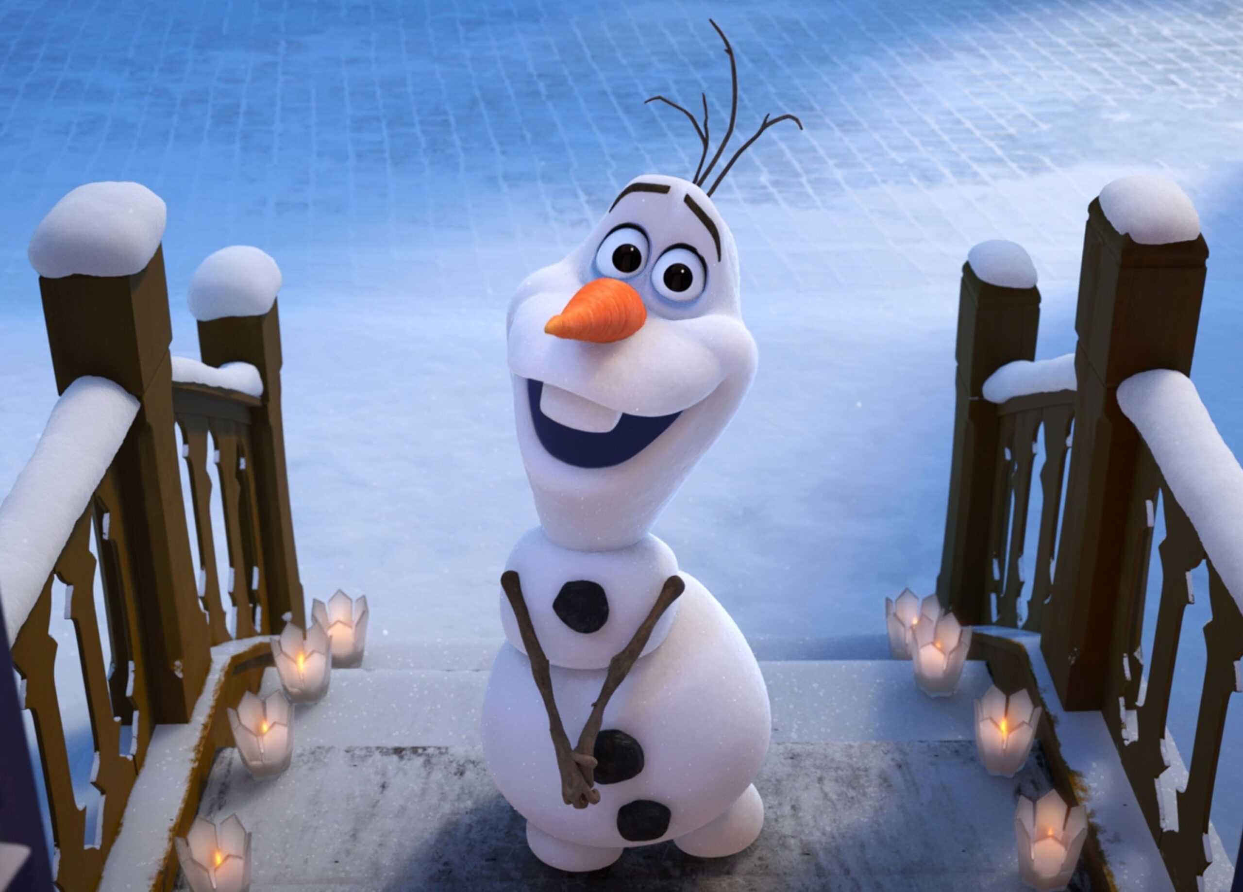 Sněhulák Olaf z Ledového království vítá děti na jarním táboře.